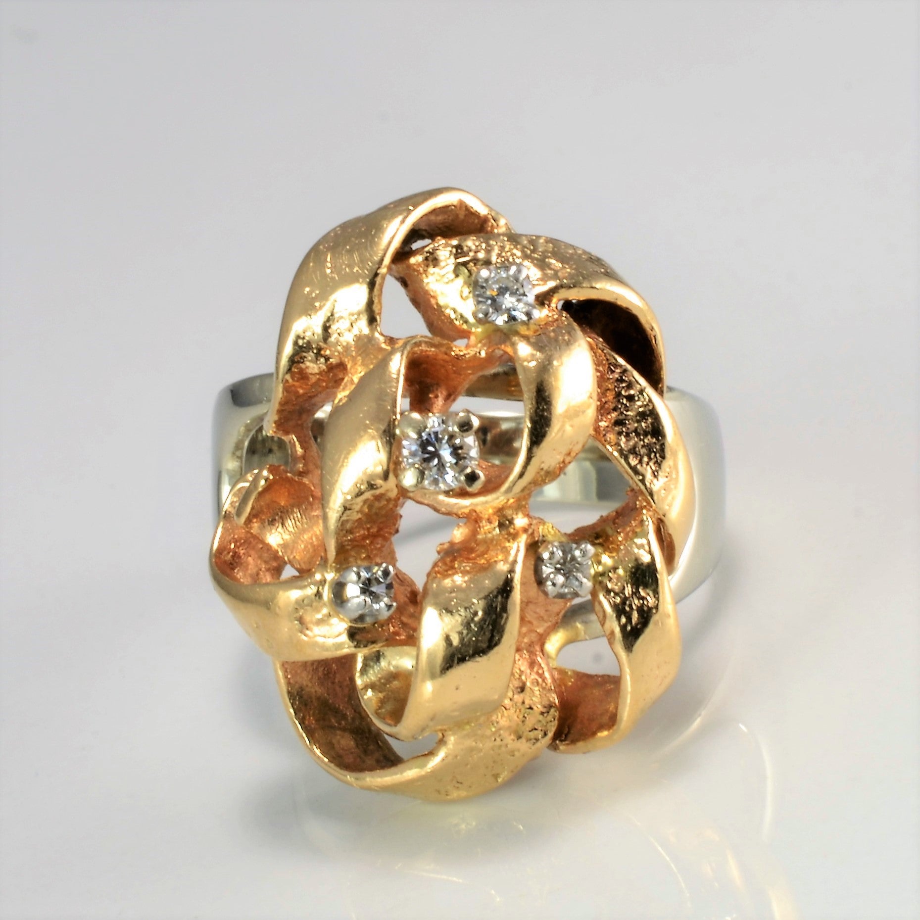 Textured Intertwined Diamond Ring | 0.10 ctw, SZ 7 |