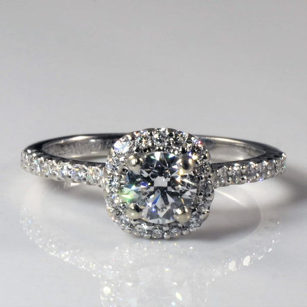 Classic Halo Diamond Engagement Ring | 1.04ctw | SZ 5.75 |
