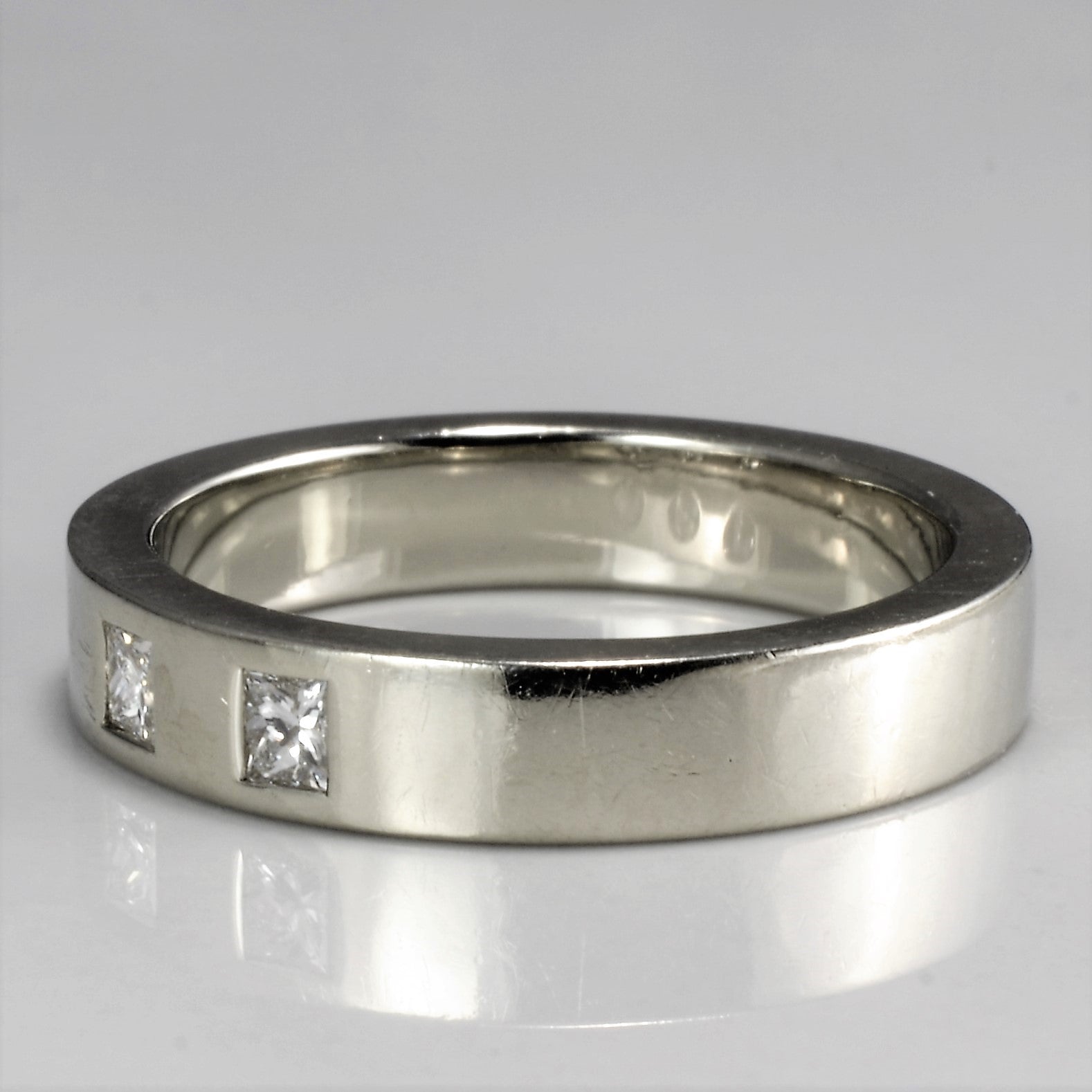 Flush Set Three Stone Princess Diamond Band | 0.18ctw | SZ 6 |