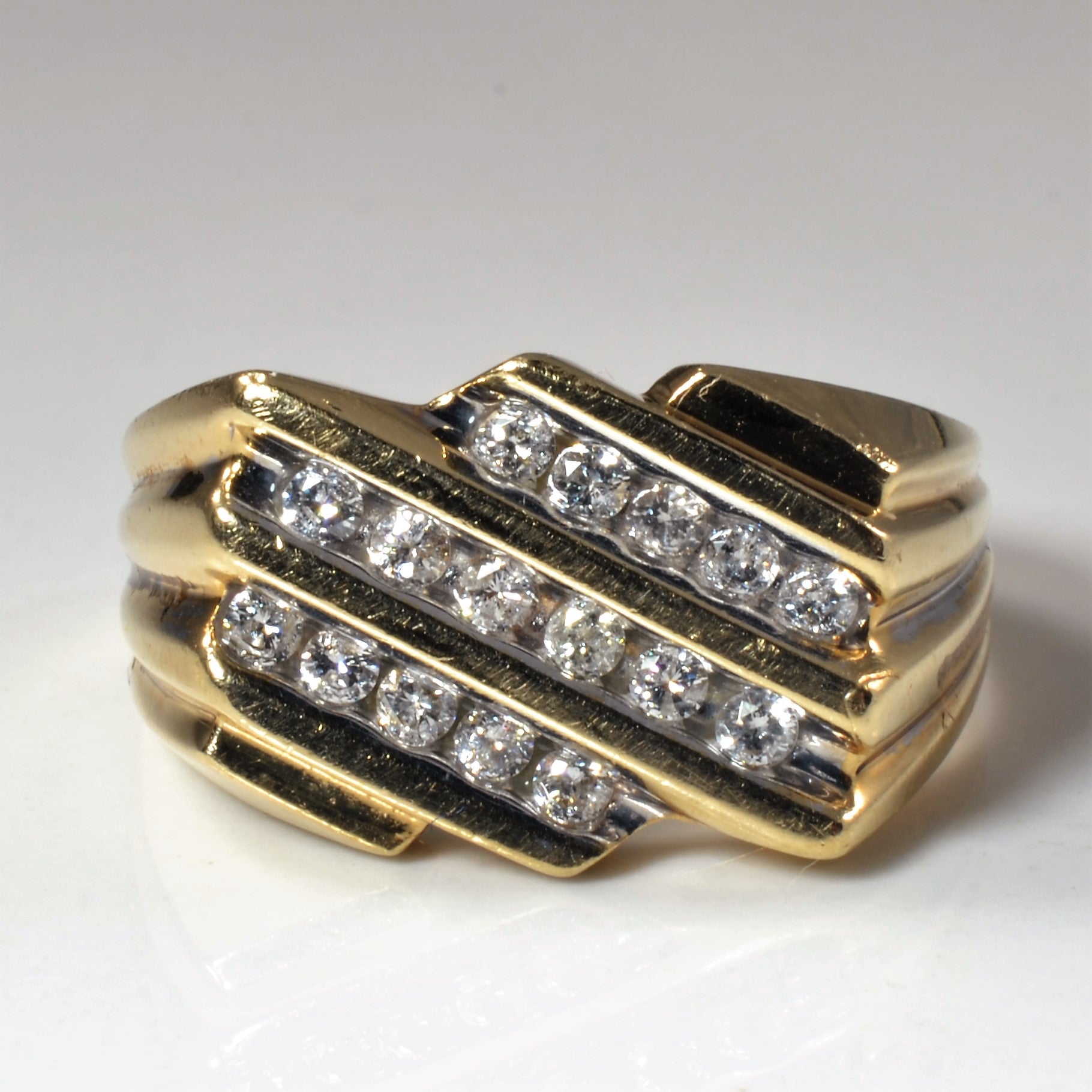 Diagonal Channel Set Diamond Ring | 0.48ctw | SZ 11.25 |