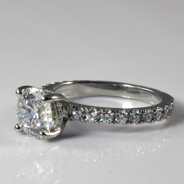 Pave Band Diamond Engagement Ring | 1.35ctw | SZ 4 |