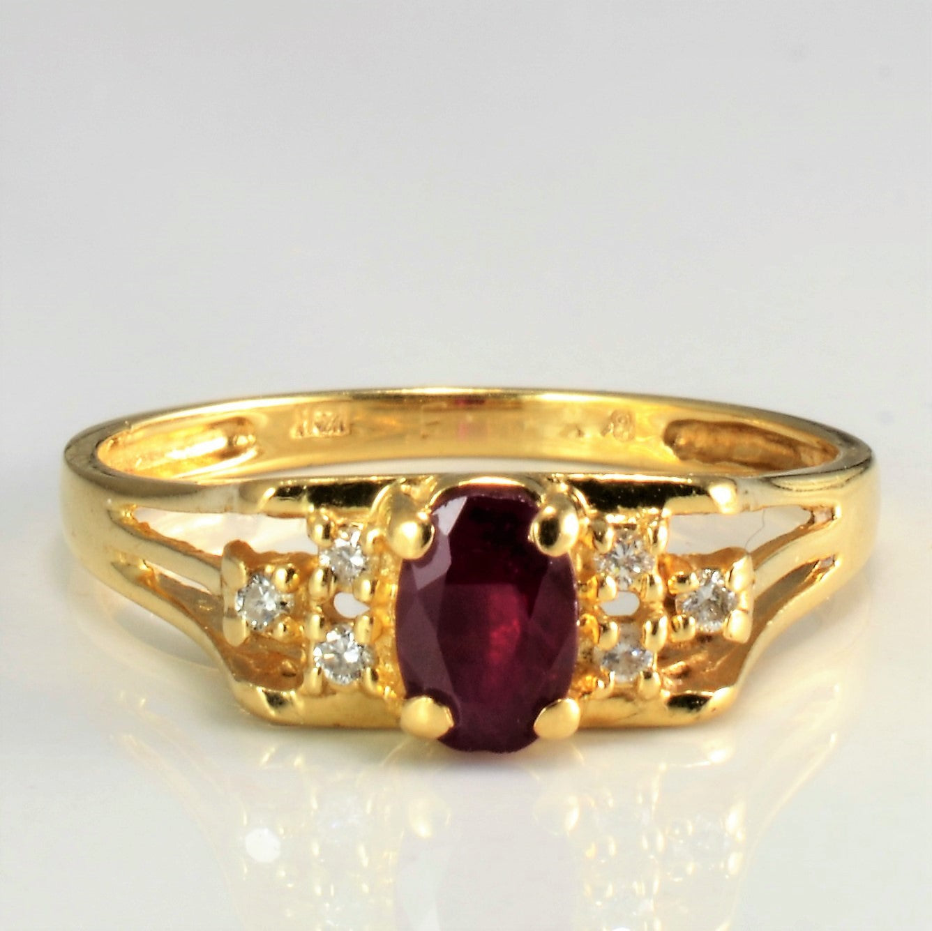 Ruby & Diamond Ladies Ring | 0.06 ctw, SZ 7 |