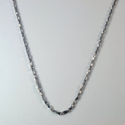 14k White Gold Fancy Chain | 17