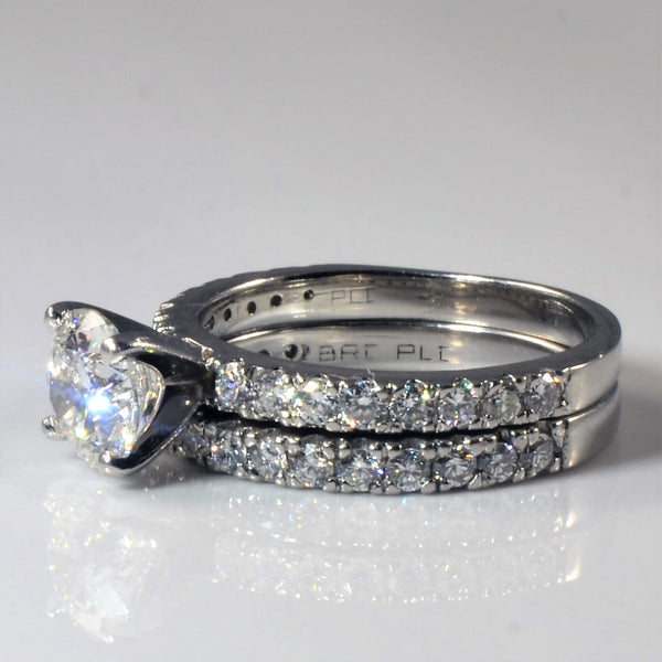 Pave Diamond Wedding Set | 1.80ctw | SZ 5.25 |