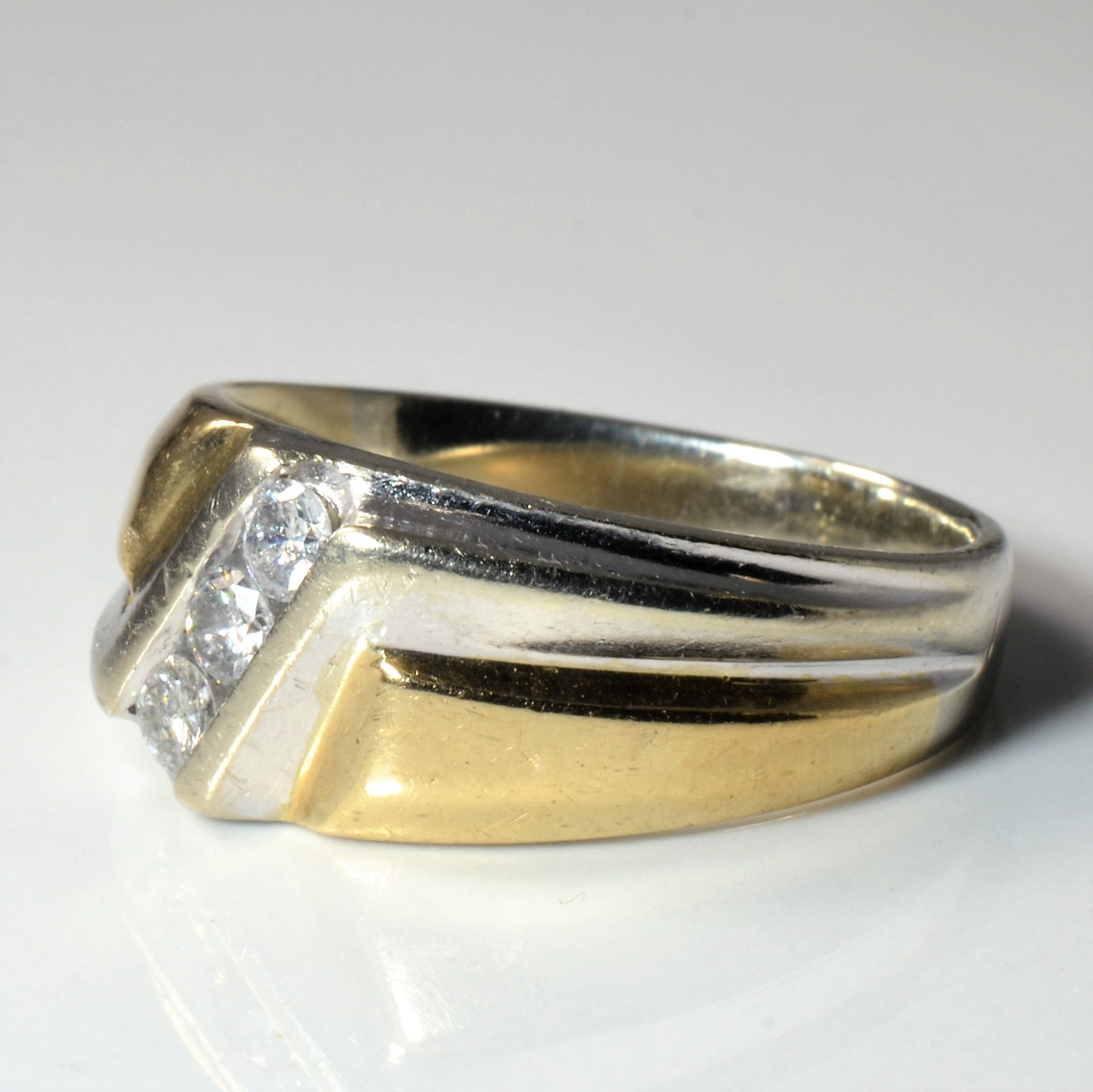 Two Tone Diamond Channel Diamond Ring | 0.36ctw | SZ 9.25 |