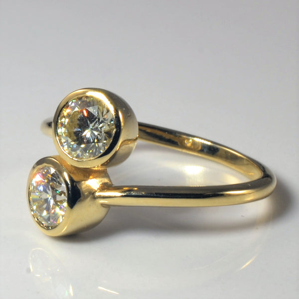 Bespoke' Toi et Moi Bypass Bezel Set Diamond Ring | 1.27ctw | SZ 7.25 |