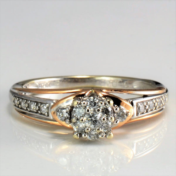 Two Tone Gold Diamond Engagement Ring | 0.22 ctw, SZ 6.25 |