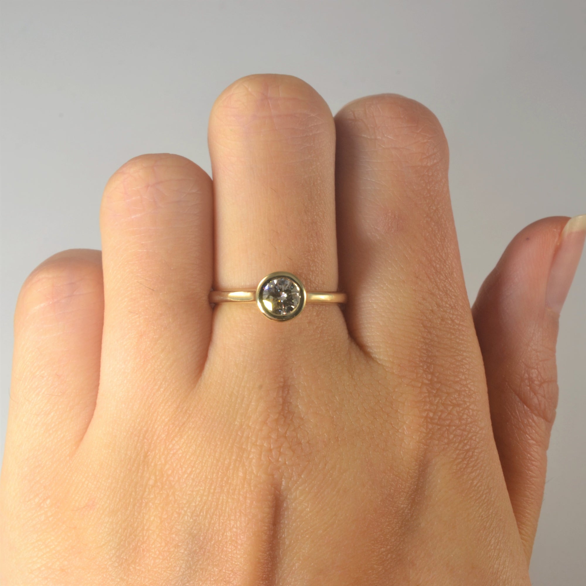 Bespoke' Diamond Gallery Bezel Set Engagement Ring | 0.55ct | SZ 6.75 |