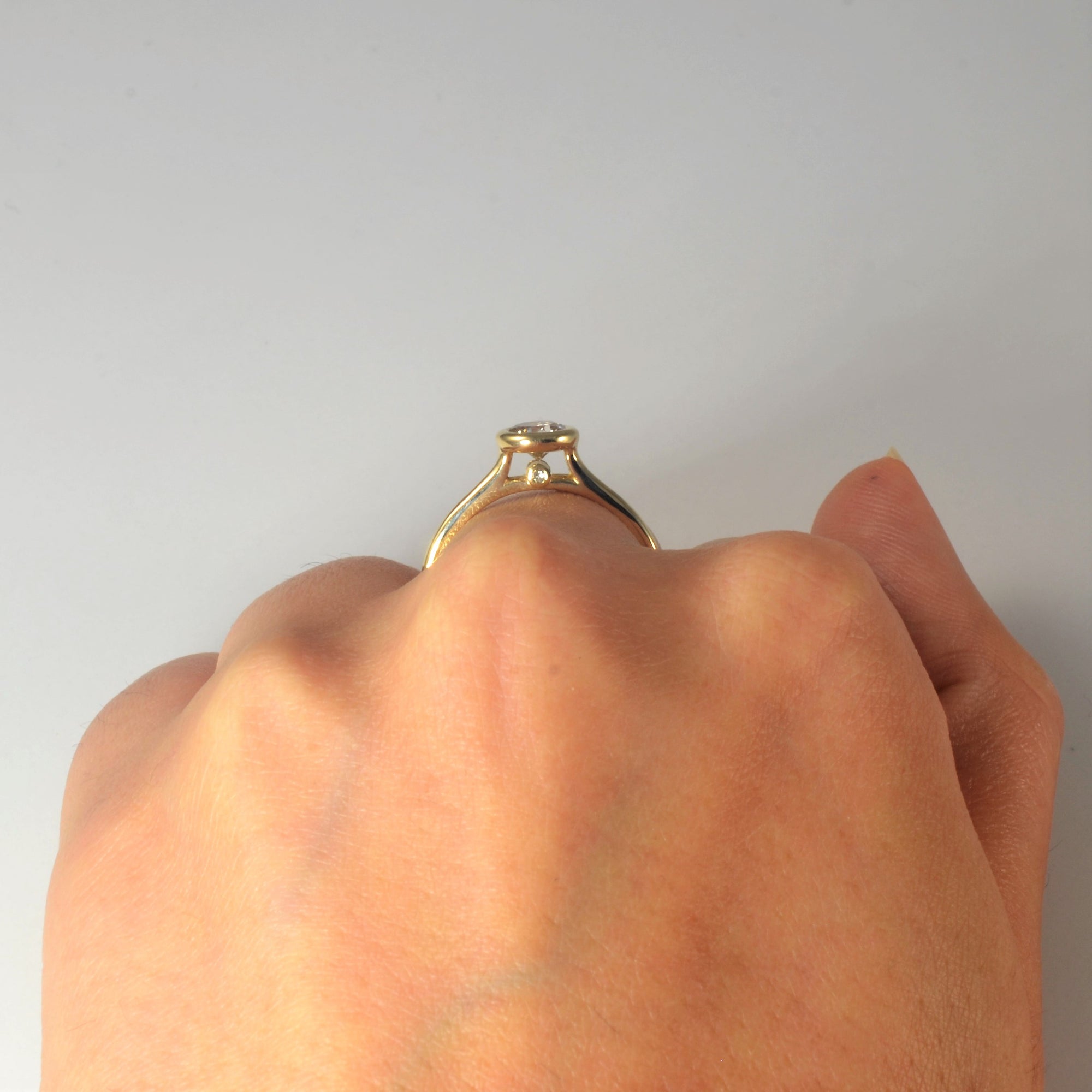 Bespoke' Diamond Gallery Bezel Set Engagement Ring | 0.55ct | SZ 6.75 |