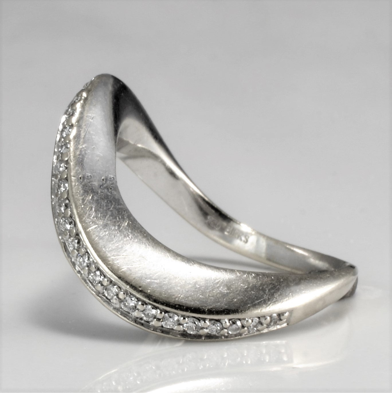 'Birks' Pave Diamond Wave Ring | 0.15 ctw, SZ 7.5 |