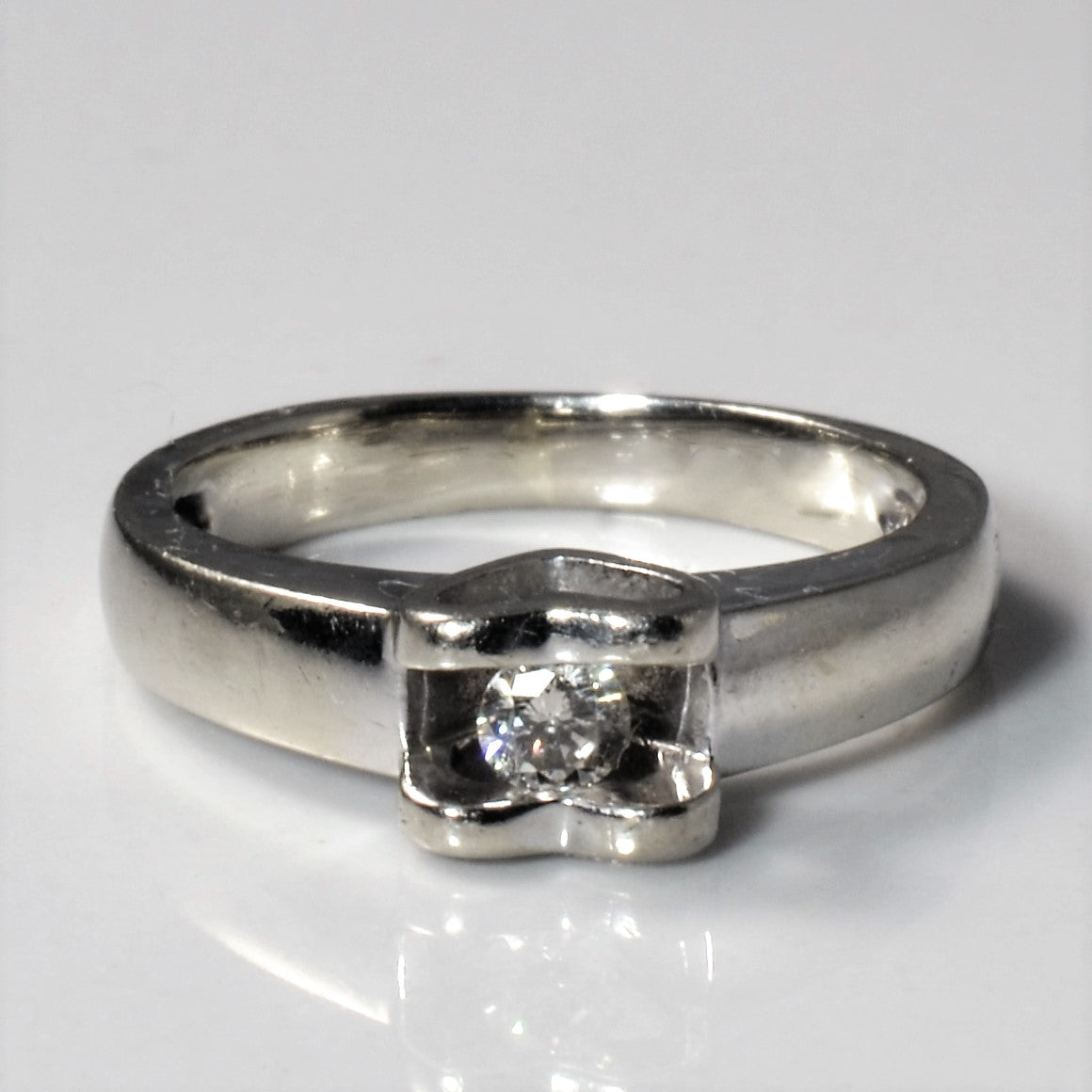 Tension Set Solitaire Diamond Promise Ring | 0.09ct | SZ4 |