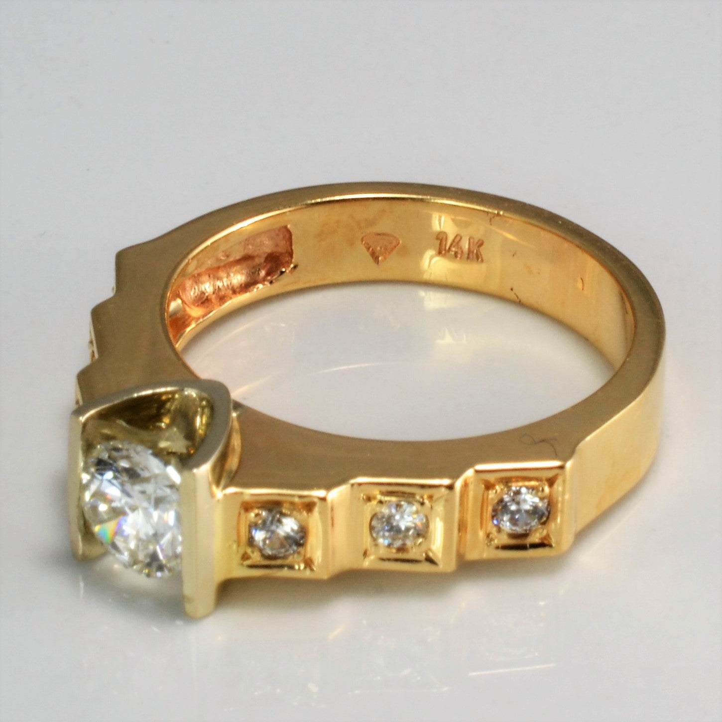 Semi Bezel Diamond with Accents Engagement Ring | 0.80 ctw, SZ 5.75 |