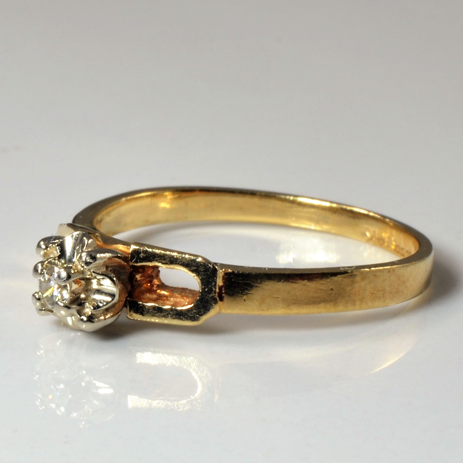 Open Shank Solitaire Diamond Ring | 0.04ct | SZ 6 |