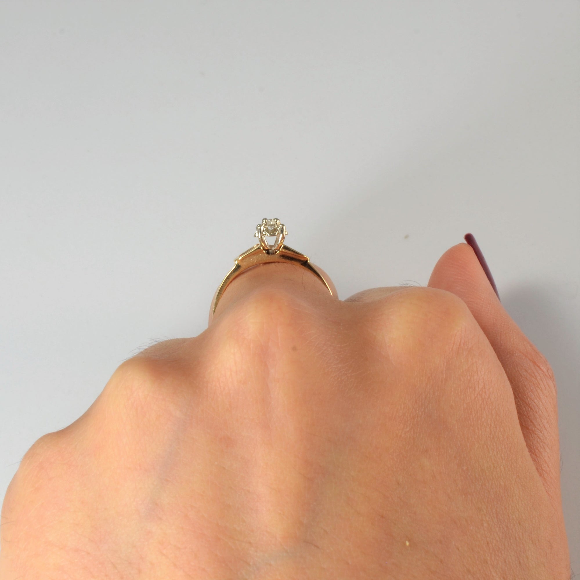 Open Shank Solitaire Diamond Ring | 0.04ct | SZ 6 |