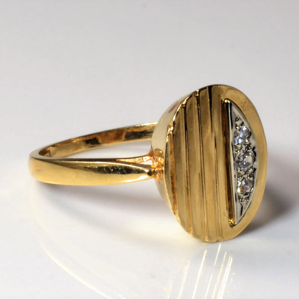 1960s Style Diamond Signet Ring | 0.10ctw | SZ 6.5 |
