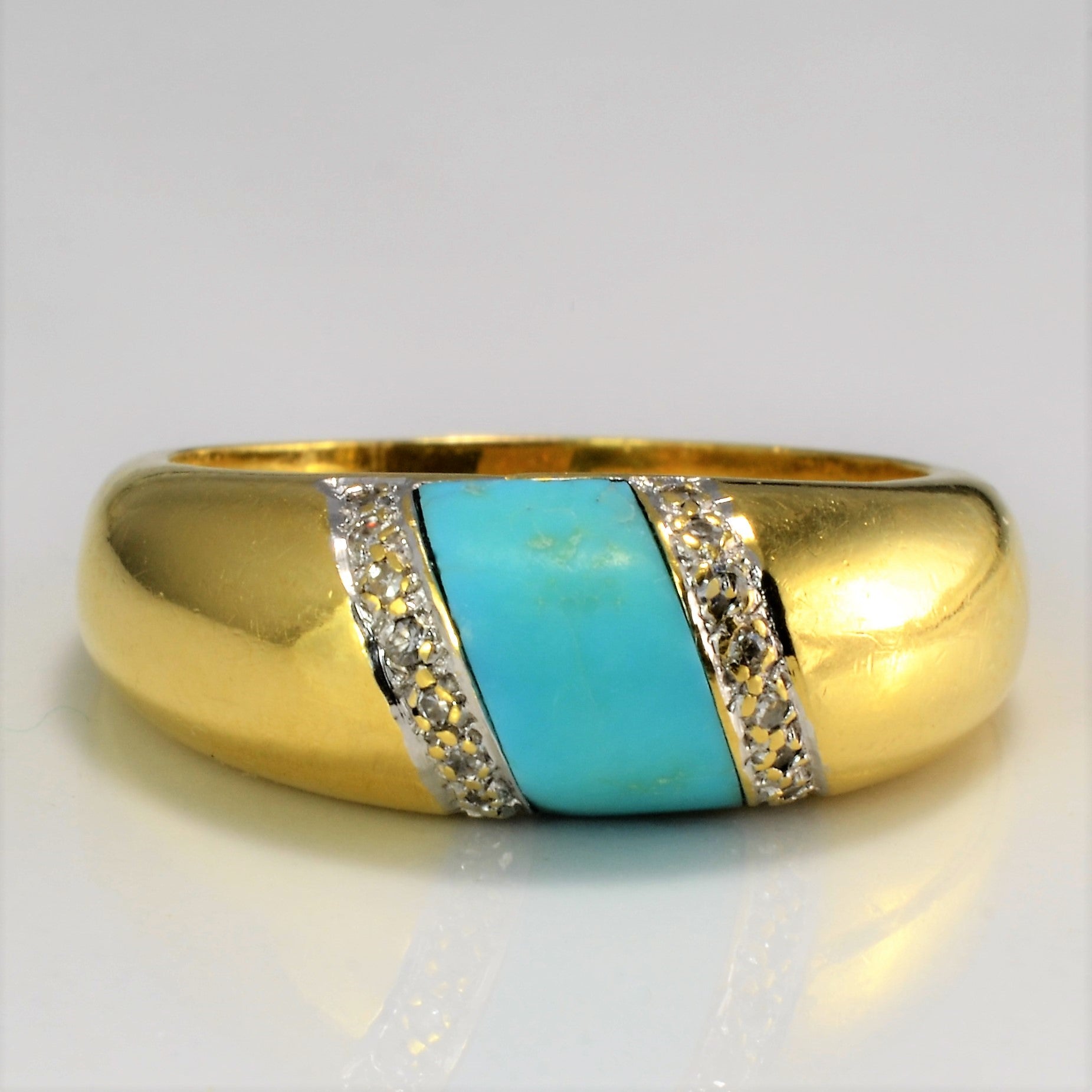 Turquoise & Diamond Ring | 0.12 ctw, SZ 8.75 |