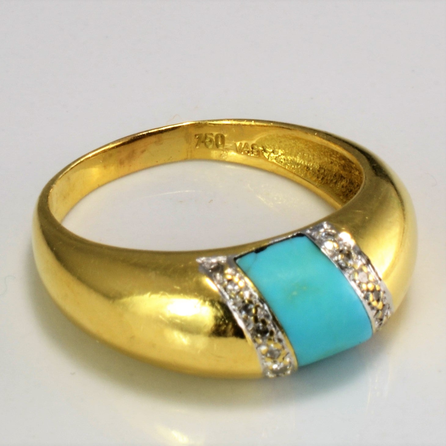 Turquoise & Diamond Ring | 0.12 ctw, SZ 8.75 |