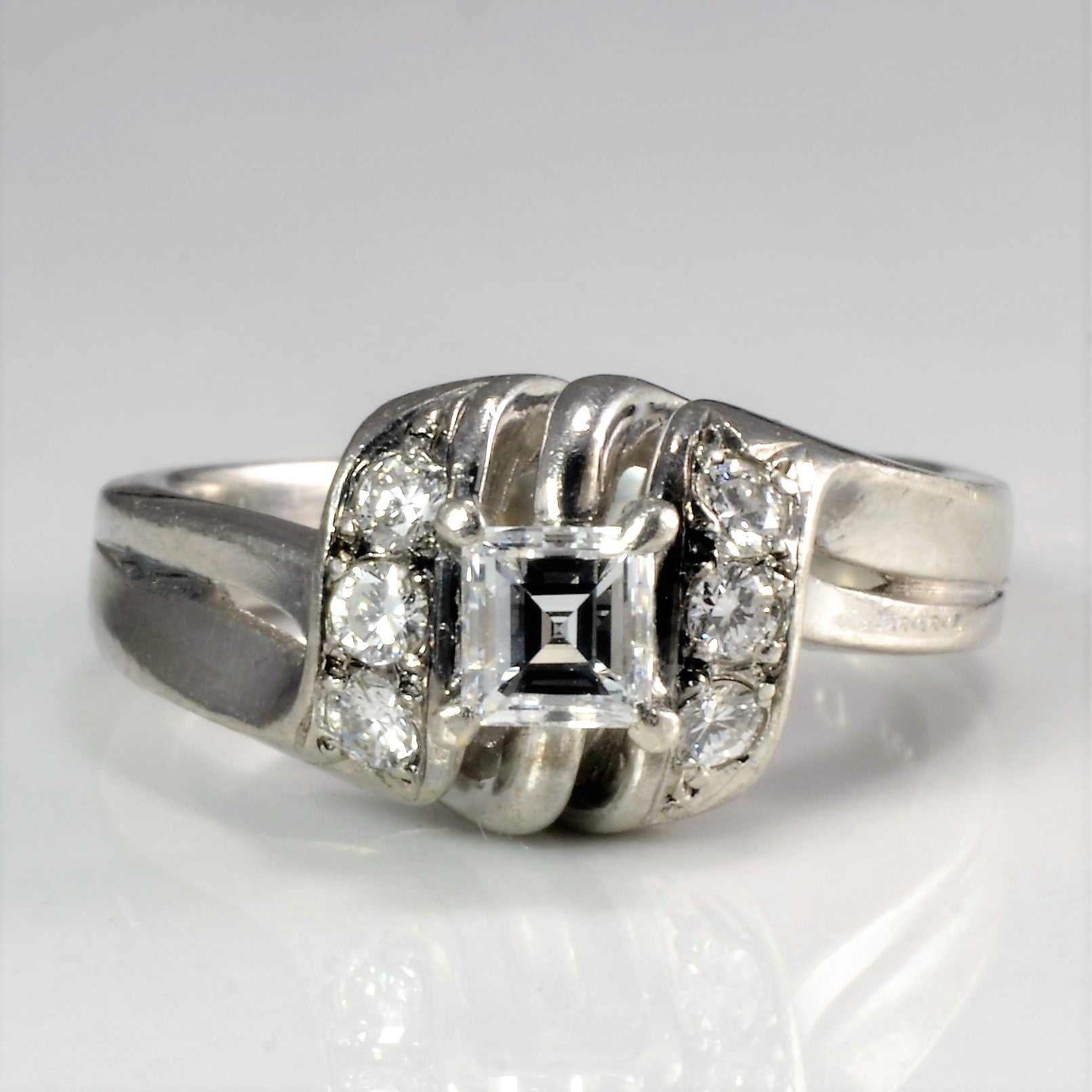 Platinum Bypass Diamond Engagement Ring | 0.27 ctw, SZ 2.25 |