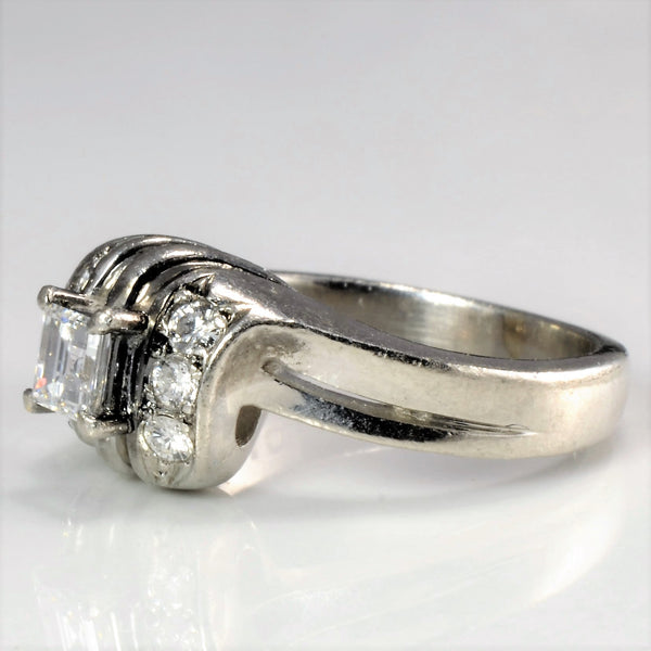 Platinum Bypass Diamond Engagement Ring | 0.27 ctw, SZ 2.25 |