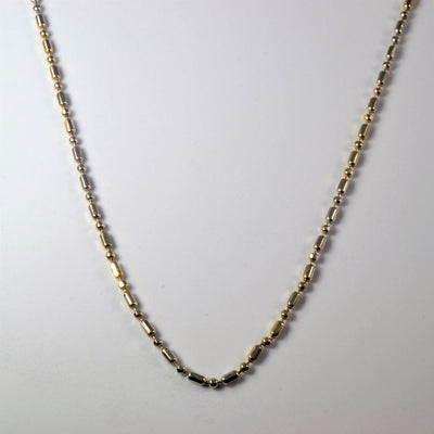 18k Two Tone Dot Dash Bead Chain | 18