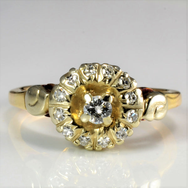 Retro Vintage Diamond Ring | 0.18 ctw, SZ 5 |