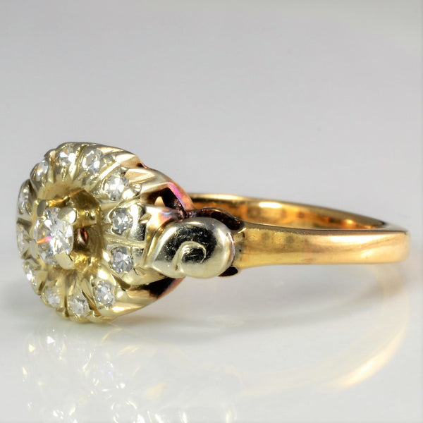 Retro Vintage Diamond Ring | 0.18 ctw, SZ 5 |