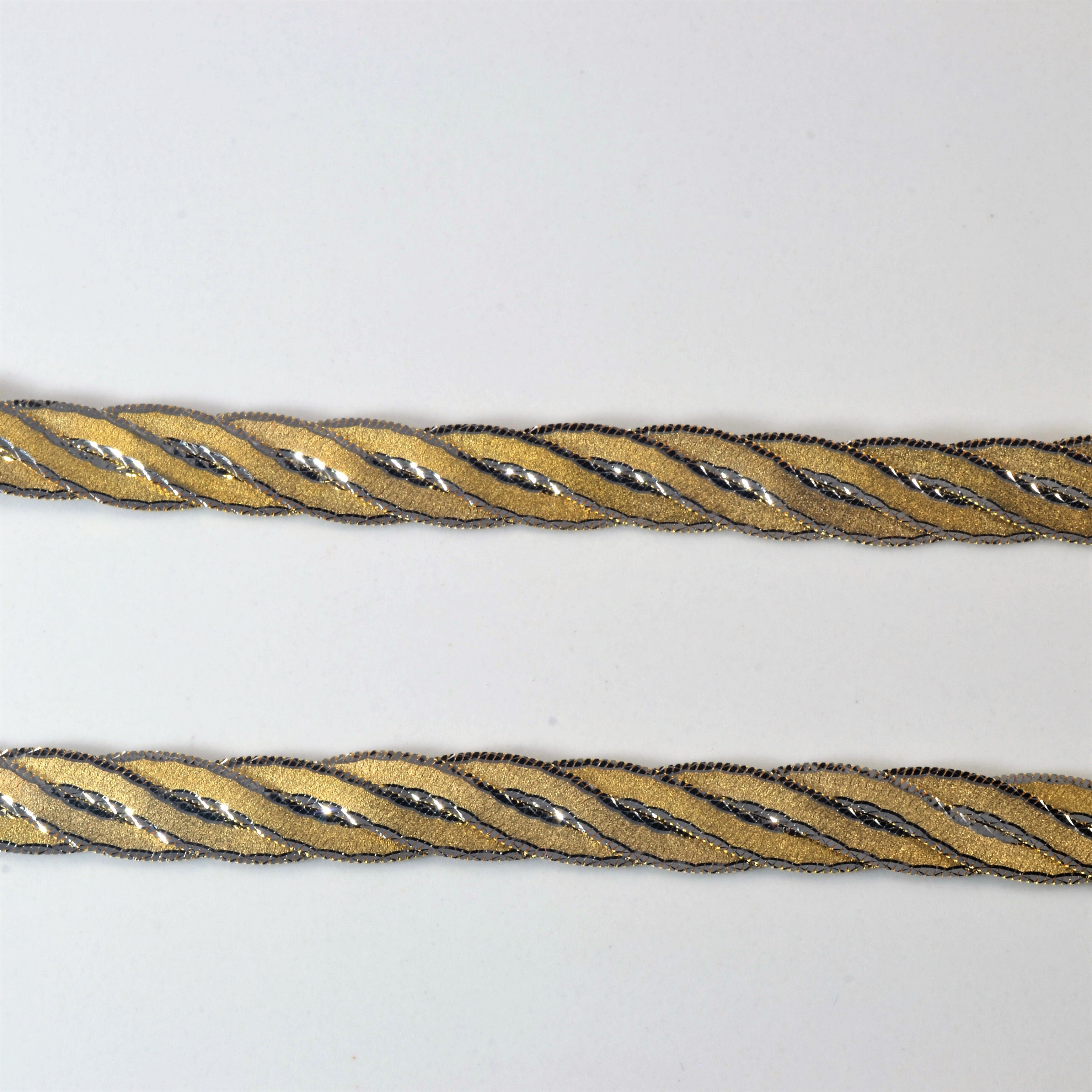 Two Tone Braided Necklace & Bracelet Set |