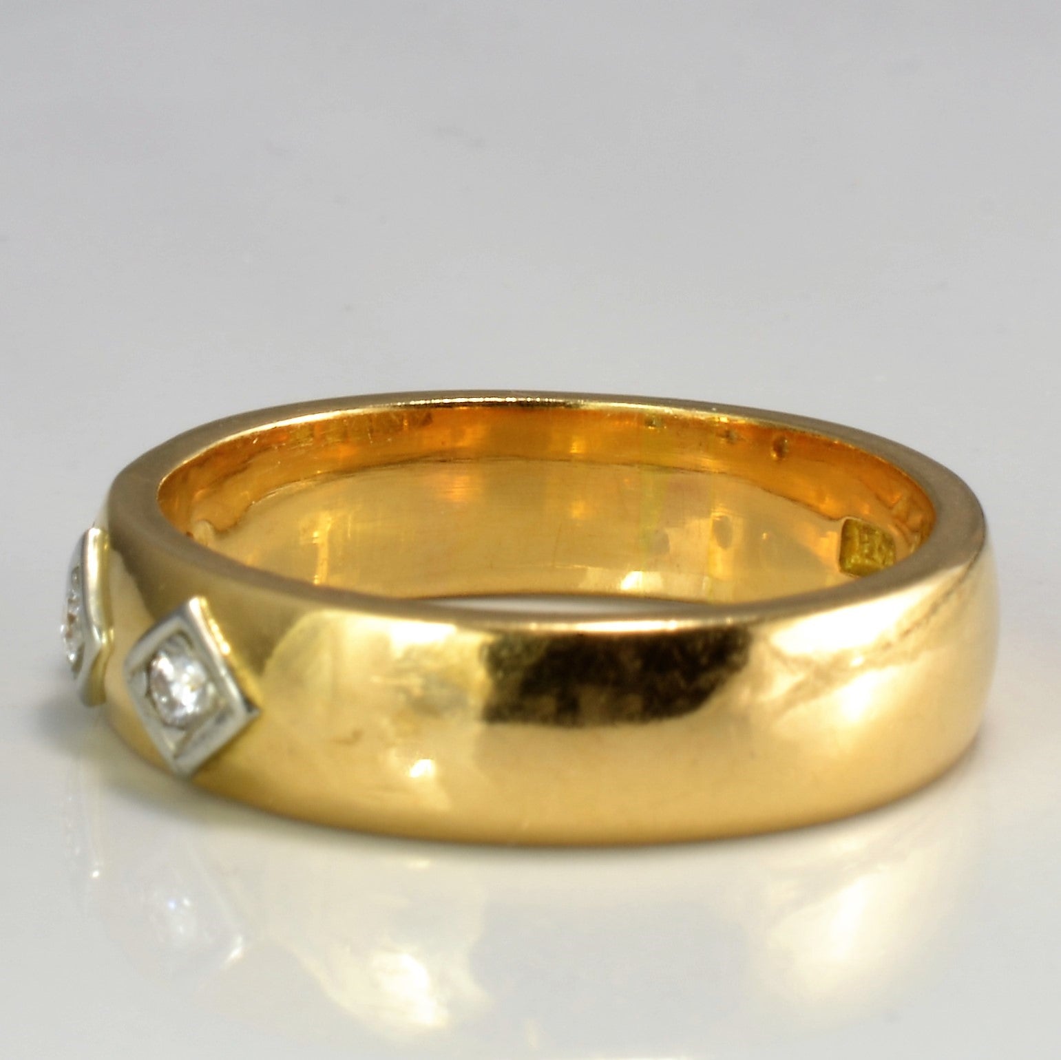 Art Deco Era Three Stone Band | 0.08ctw | SZ 8 |