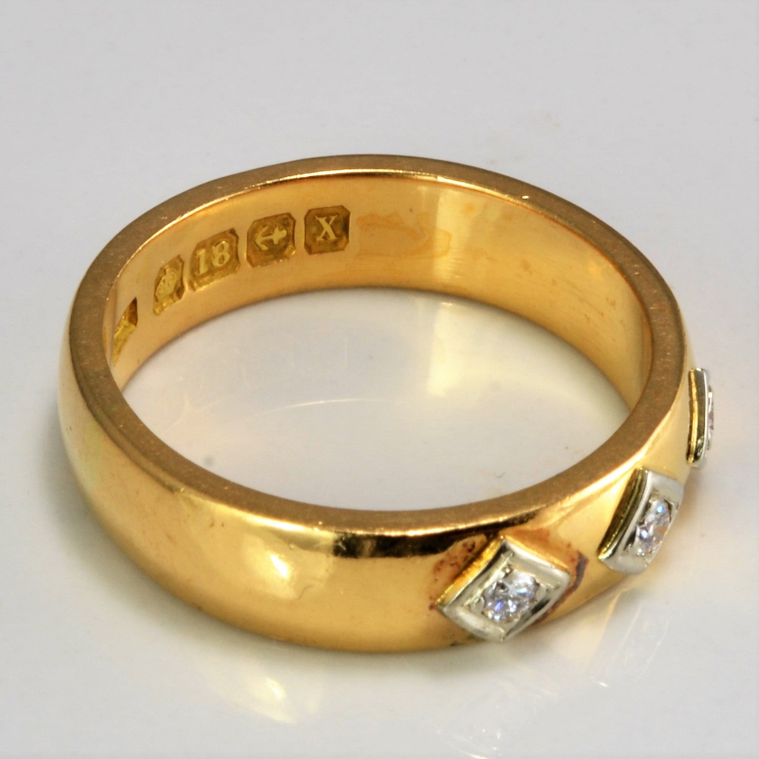 Art Deco Era Three Stone Band | 0.08ctw | SZ 8 |