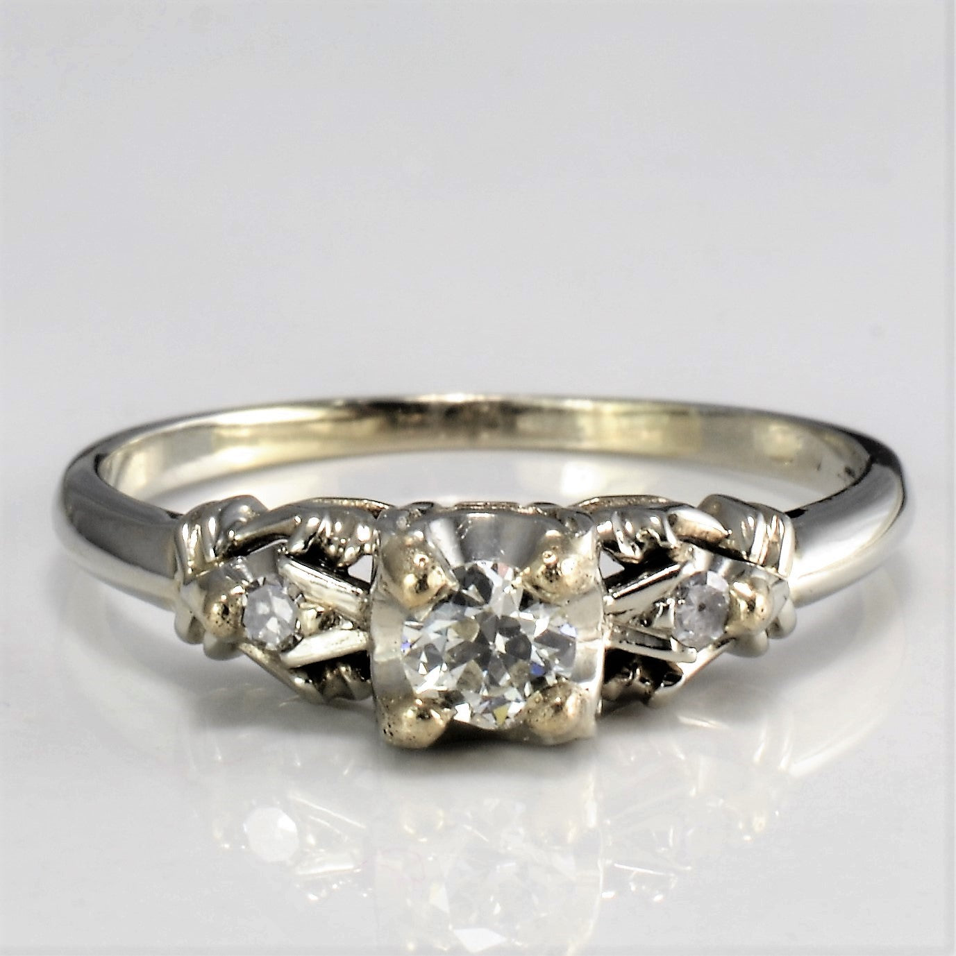 Retro Era Diamond Engagement Ring | 0.22 ctw, SZ 7.75 |