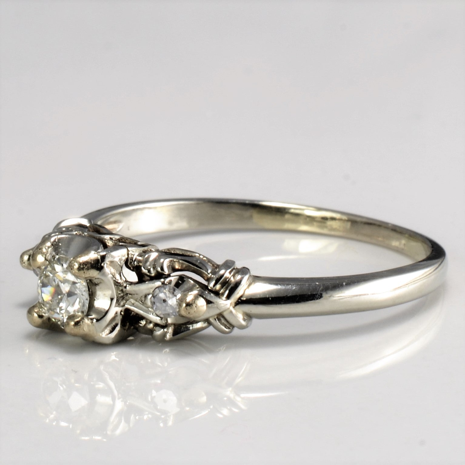 Retro Era Diamond Engagement Ring | 0.22 ctw, SZ 7.75 |