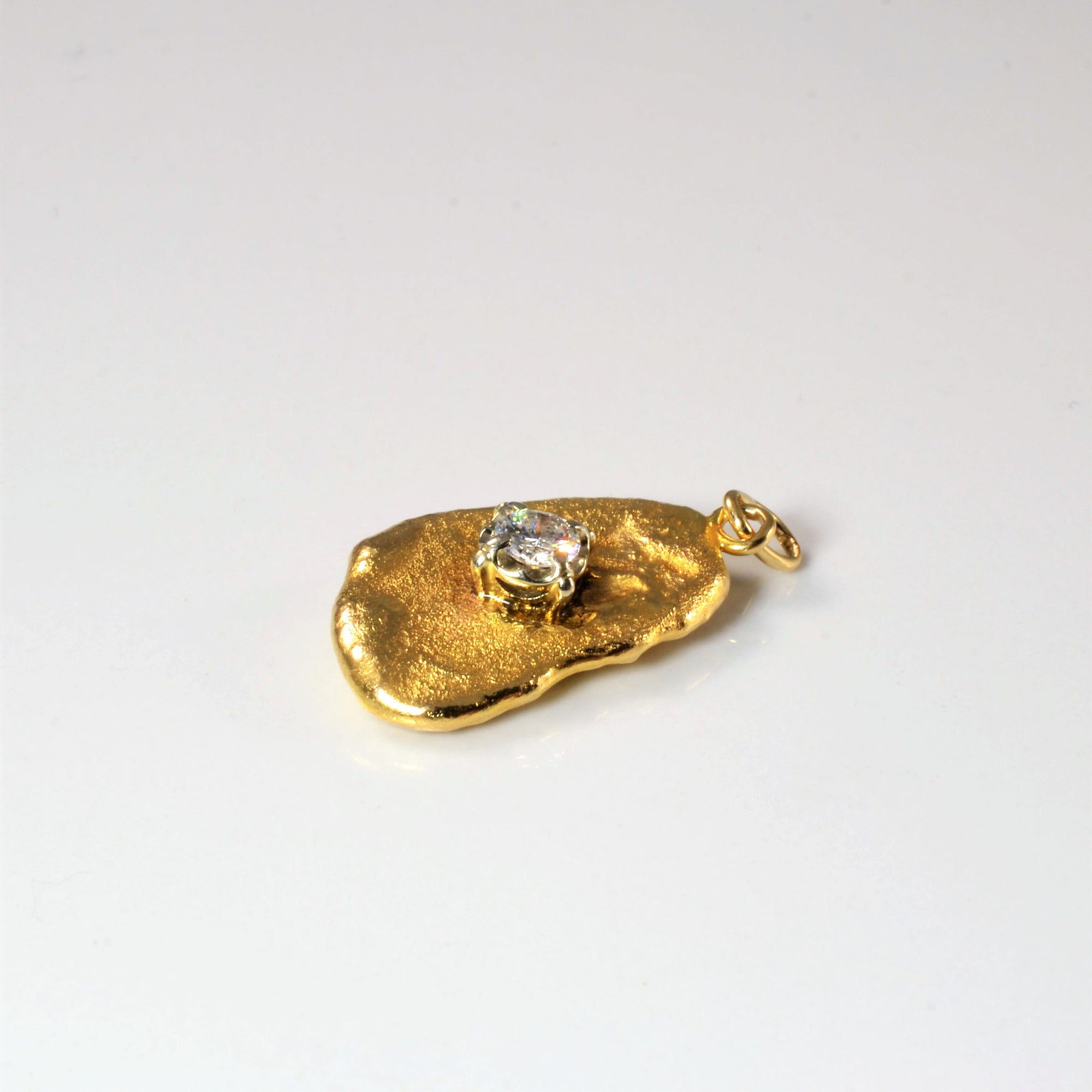 Solitaire Diamond Gold Nugget Pendant | 0.30ct |