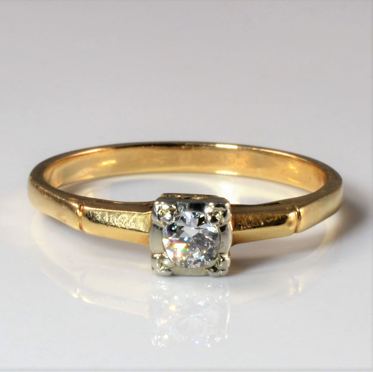 1940s Retro Solitaire Diamond Ring | 0.16ct | SZ 8 |