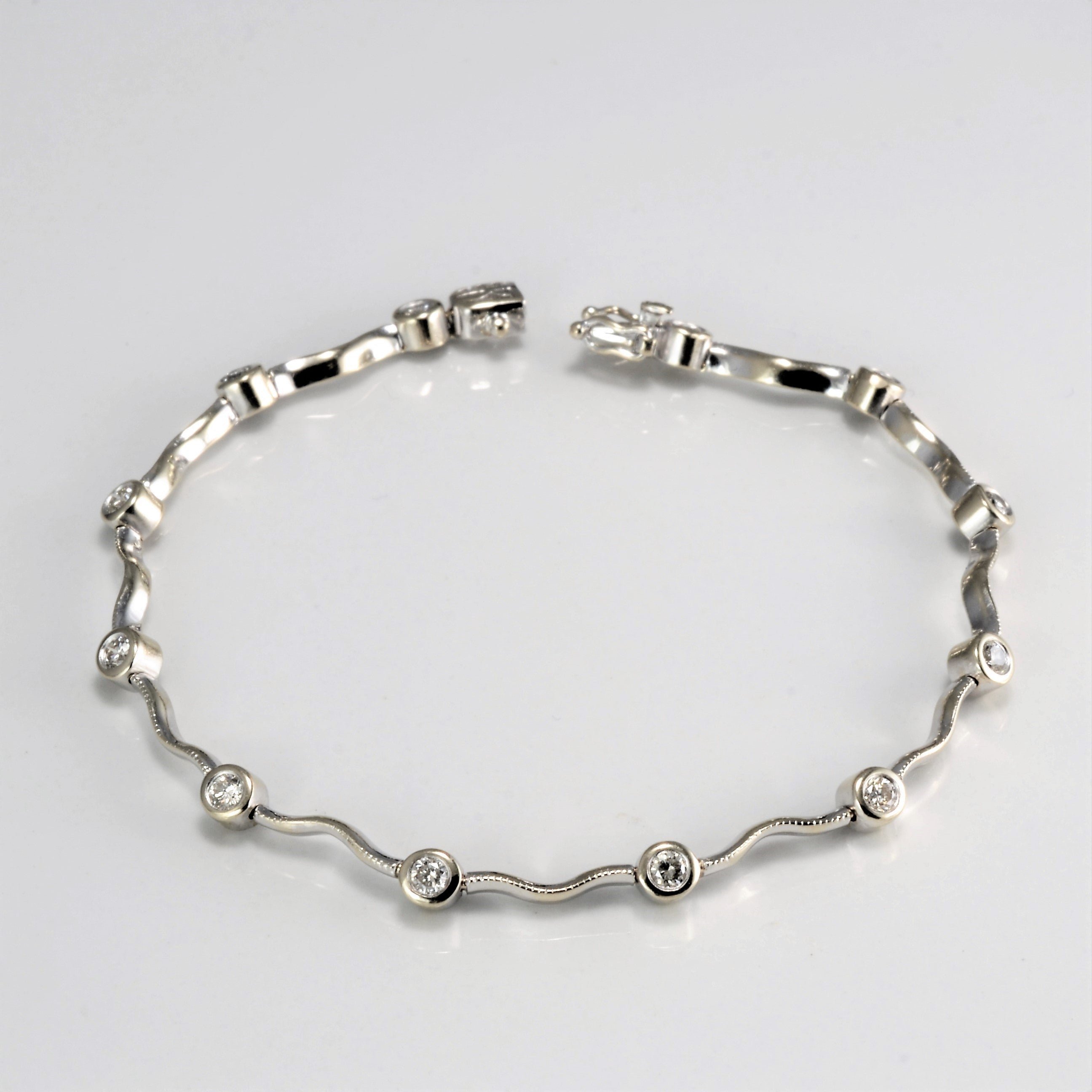 Bezel Set Diamond Chain Bracelet | 0.50 ctw, 6.5''|