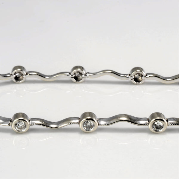 Bezel Set Diamond Chain Bracelet | 0.50 ctw, 6.5''|