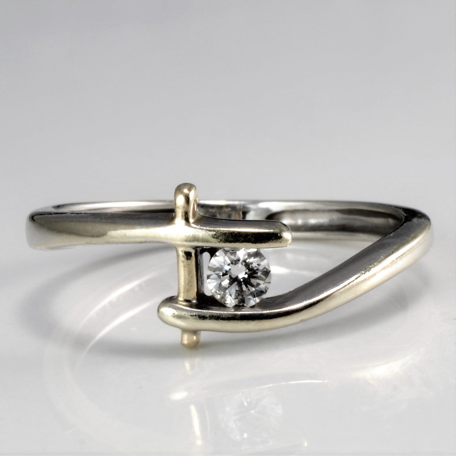 Bypass Solitaire Diamond Promise Ring | 0.09 ct, SZ 6.5 |