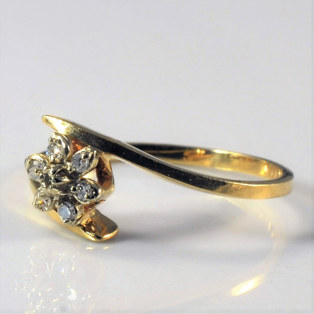 Bypass Diamond Flower Ring | 0.05ctw | SZ 4.25 |