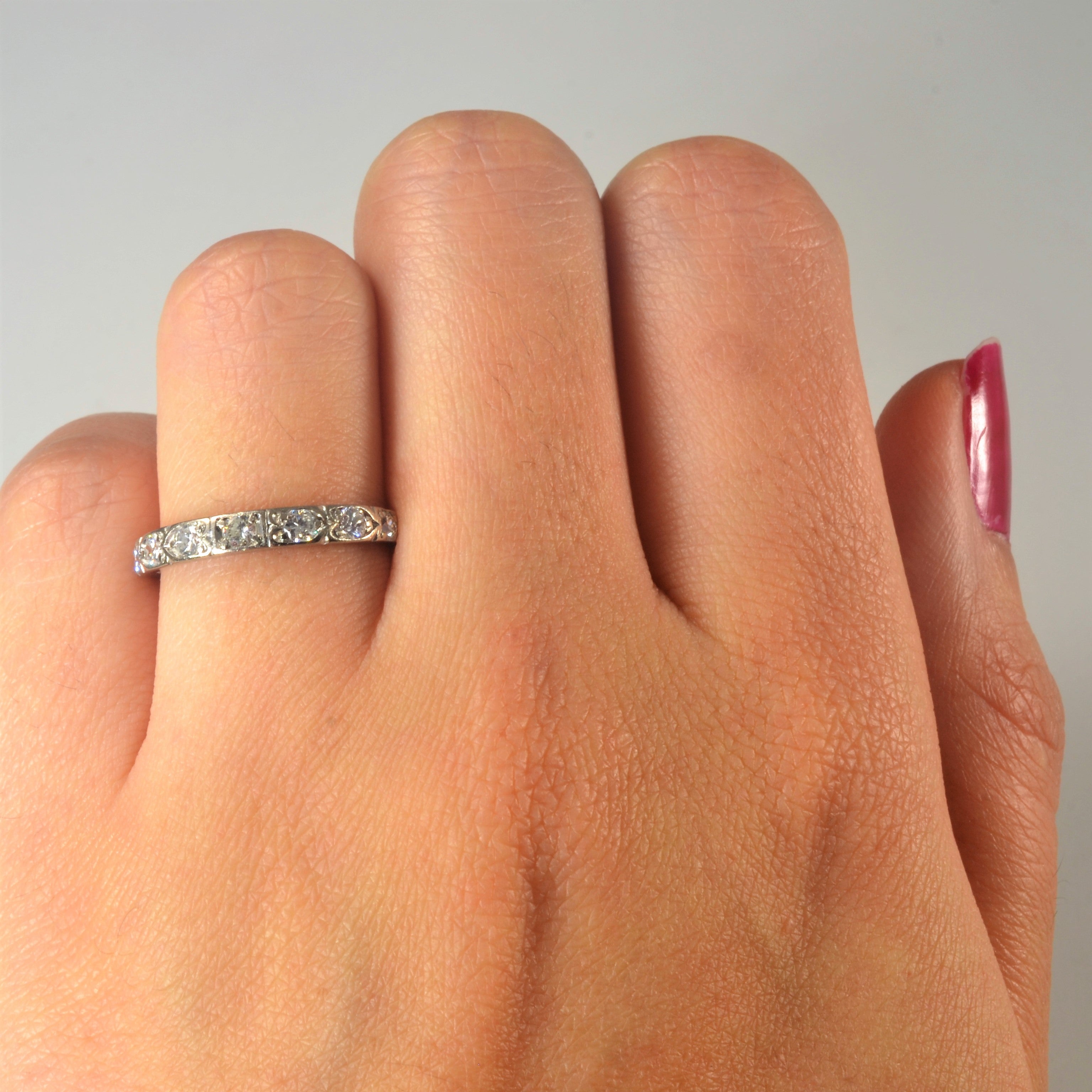 Art Deco Diamond Wedding Band | 0.28ctw | SZ 5.75 |