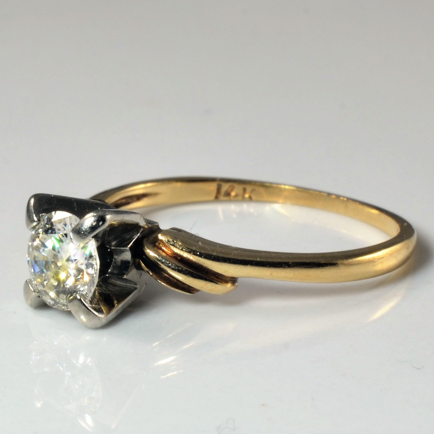 Twisted Bypass Solitaire Diamond Ring | 0.54ct | SZ 6.5 |