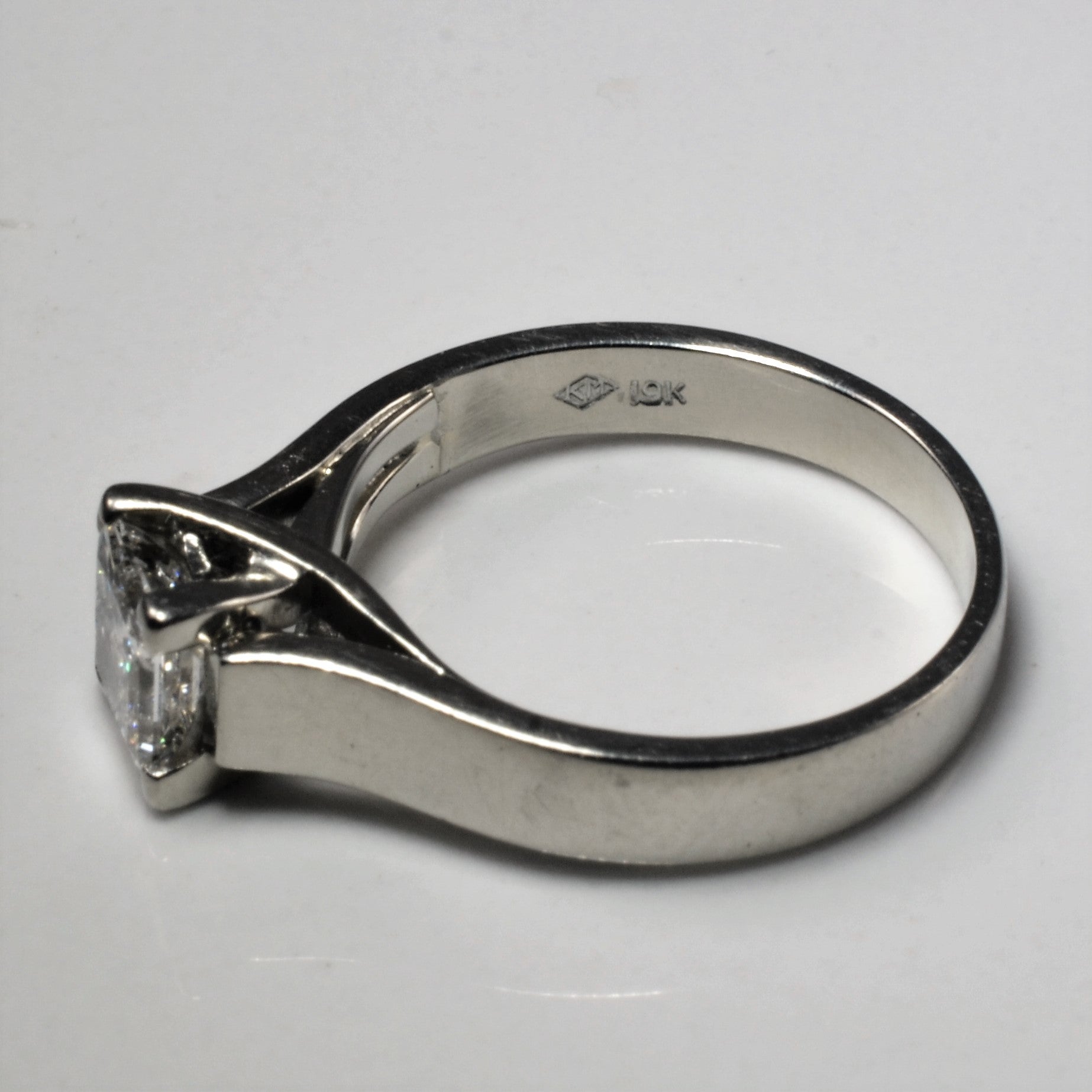 Wide Band Princess Diamond Engagement Ring | 0.90ct | SZ 6.25 |