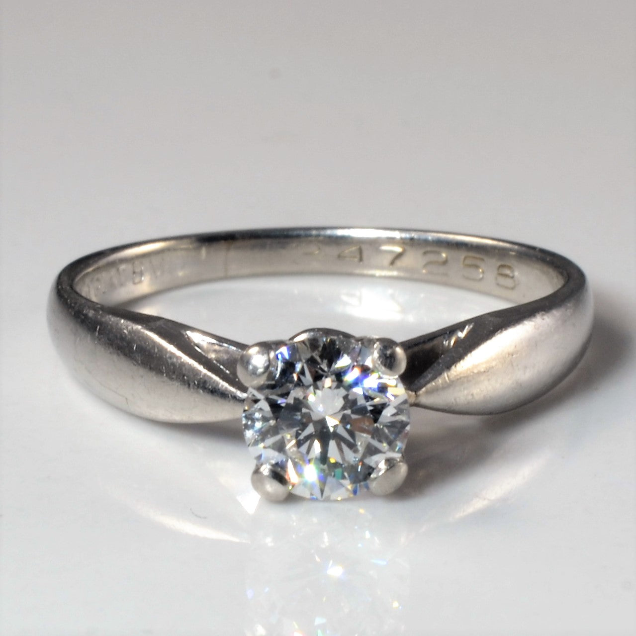 Platinum Solitaire Canadian Diamond Engagement Ring | 0.50ct | SZ 5 |