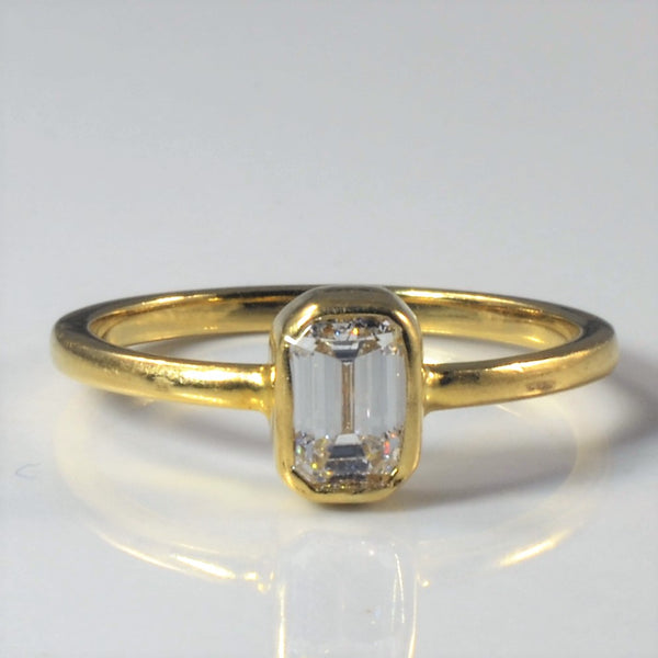 Emerald Cut Solitaire Diamond Ring | 0.46ct | SZ 4.25 |