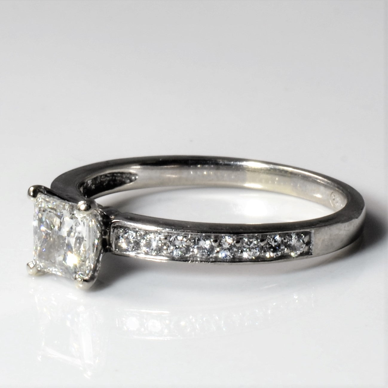 Princess Diamond Side Stone Engagement Ring | 1.04ctw | SZ 7.75 |
