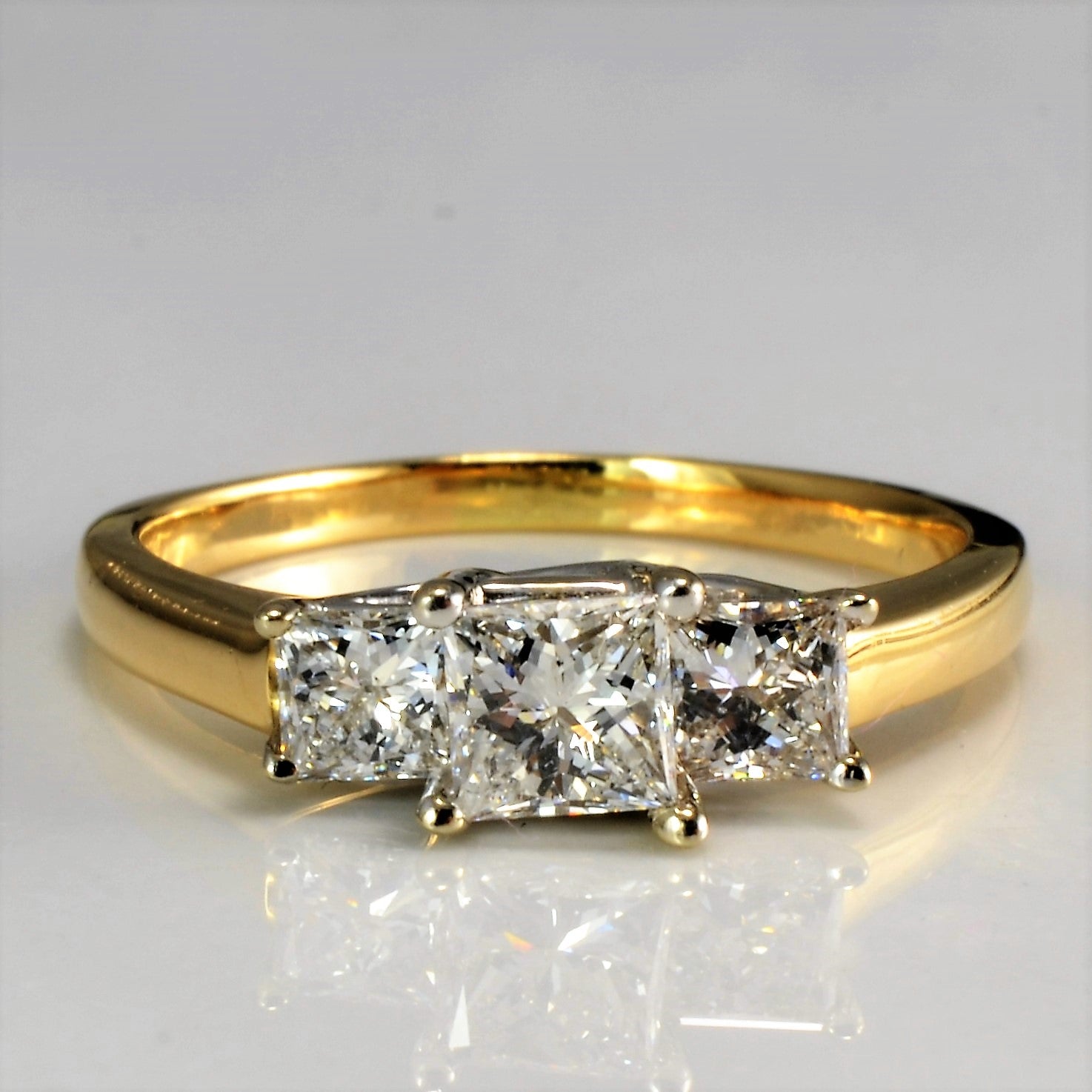 Three Stone Diamond Engagement Ring | 0.92 ctw, SZ 6.75 |