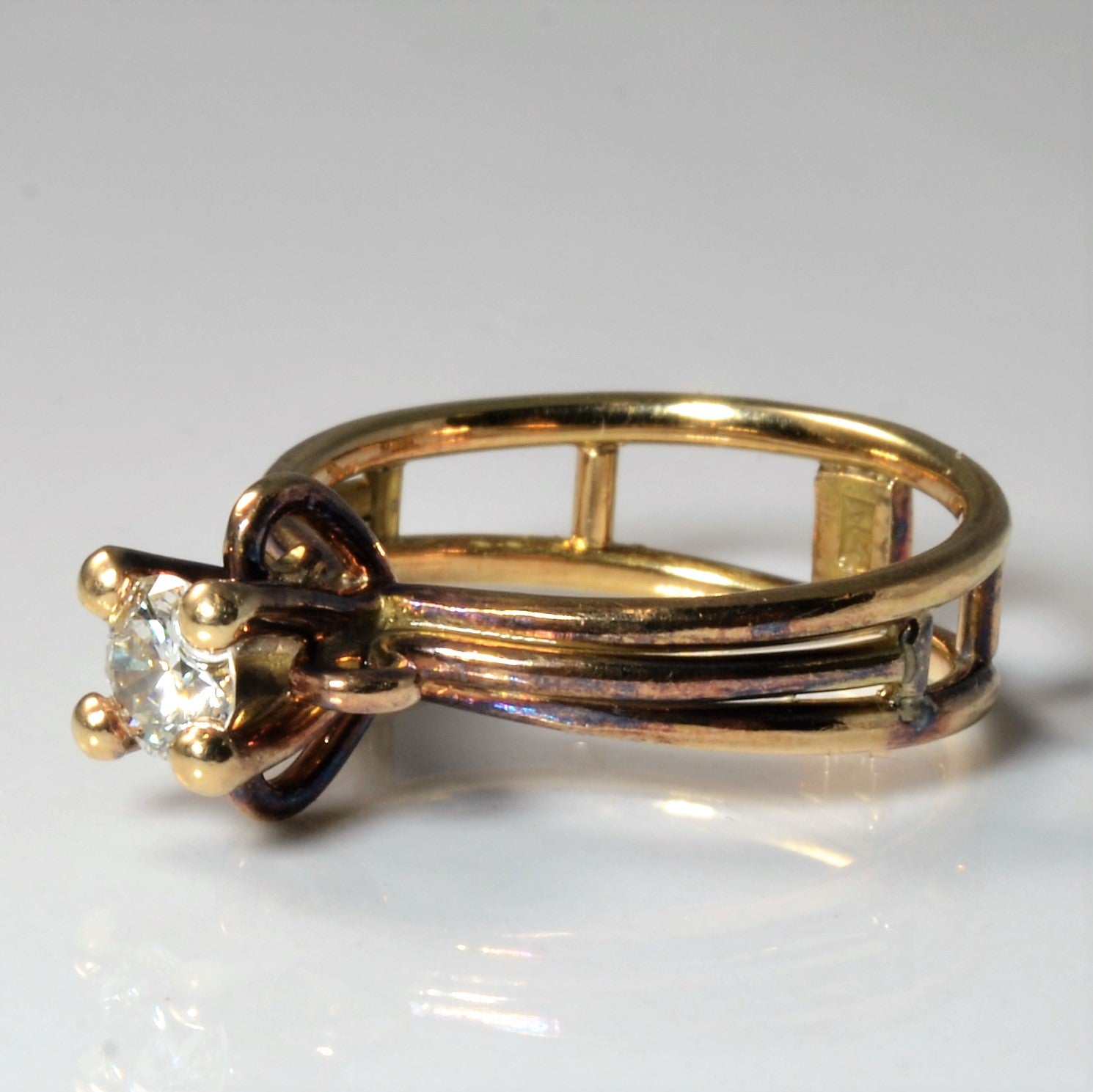 Triple Band Solitaire Diamond Ring | 0.30ct | SZ 5.25 |