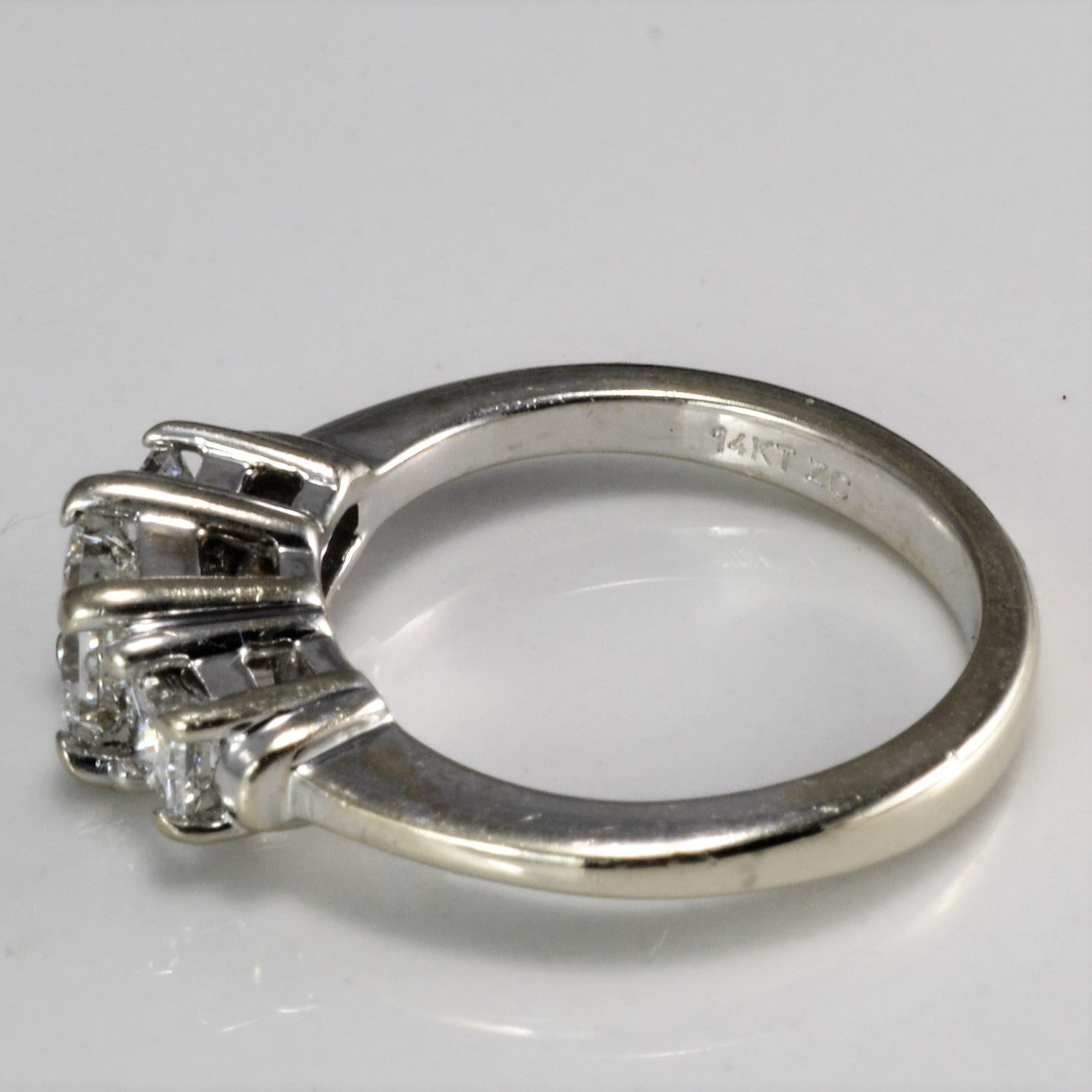 Three Stone Princess Diamond Engagement Ring | 0.88 ctw, SZ 5.25 |