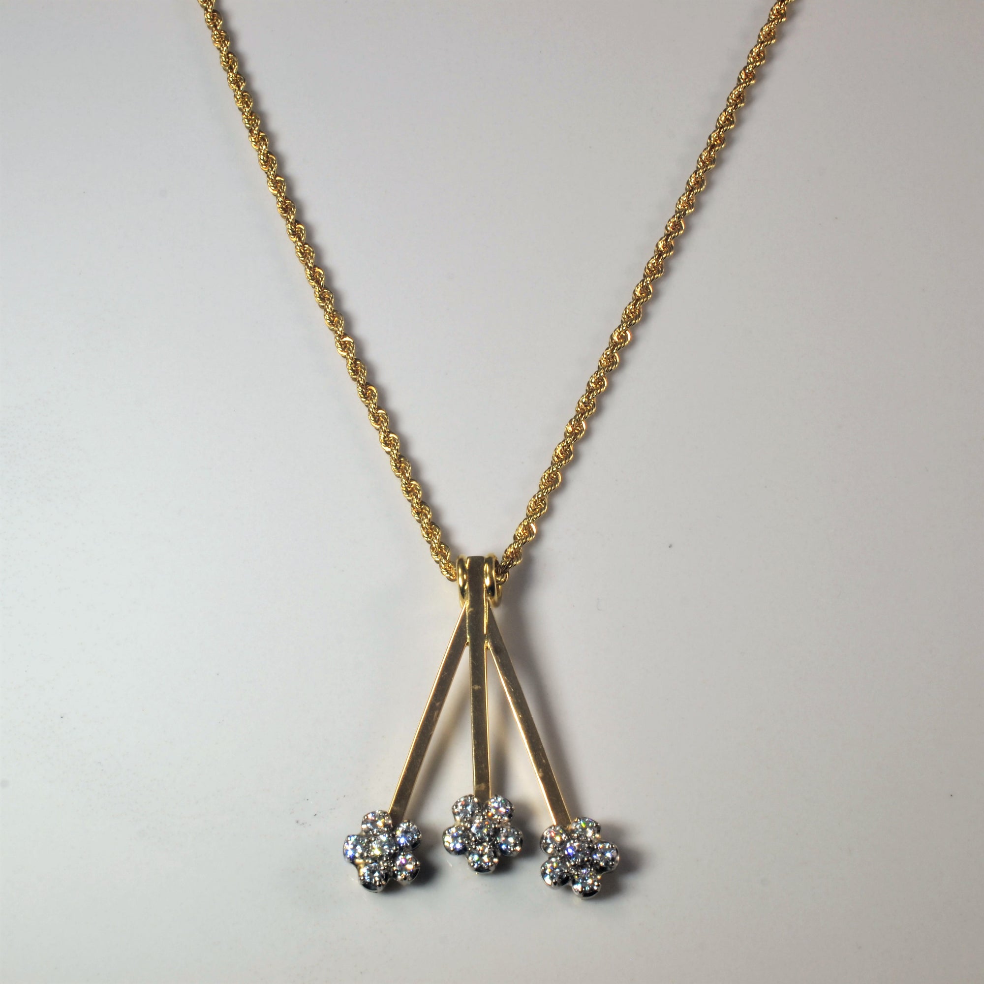 Unique Cluster Diamond Necklace | 0.81ctw | 16