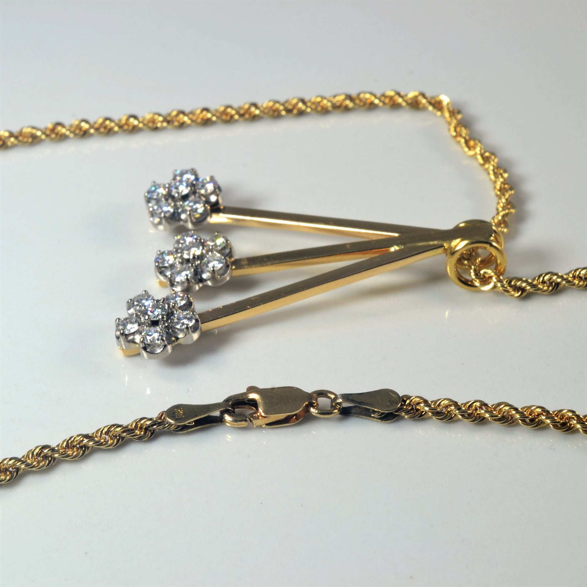 Unique Cluster Diamond Necklace | 0.81ctw | 16