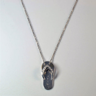 Hawaiian Diamond Flip Flop Necklace | 0.07ctw | 18
