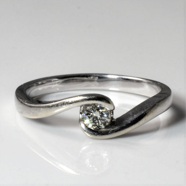 Semi Bezel Set Diamond Bypass Ring | 0.12ct | SZ 7 |